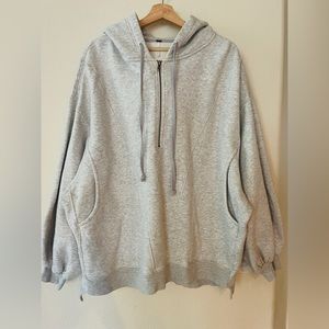 Free People High Road Pullover Oversized Quarter-Zip Hoodie Size M